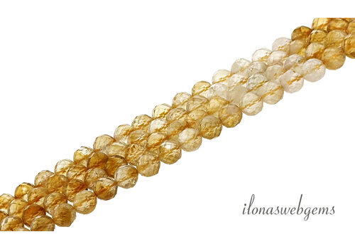 Citrien kralen shaded facet rond ca. 6mm