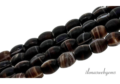 Stripe Agate beads barrel approx. 12x10mm