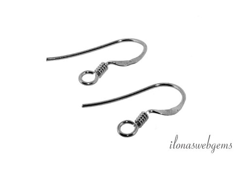 1 Paar Sterling zilveren oorbelhaakjes ca. 25x13mm