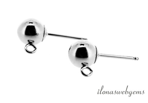 1 paar Sterling zilveren oorknopjes ca. 6mm