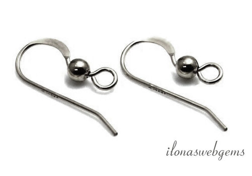1 Paar Ohrhaken aus Sterlingsilber, ca. 25 mm
