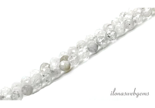 Rock crystal beads facet round approx. 3.5mm AA quality cut