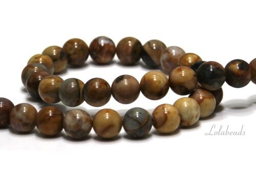 Venus Jasper beads round approx. 10mm