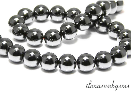 Hematite beads round approx. 14mm