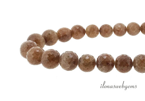 Strawberry Quartz beads facet round ascending and descending approx. 10x7mm A quality