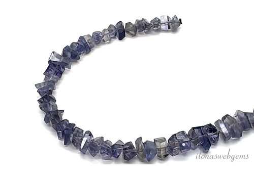 Iolite beads split about 8x6x4mm