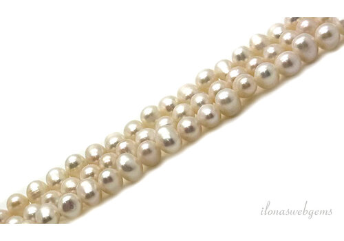 Zoetwaterparels wit rond ca. mm (7)