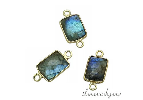 Minimalist Vermeil connector with Labradorite approx. 18x9mm