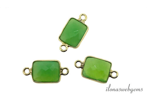 Minimalist Vermeil Chrysoprase connector approx. 17x9mm