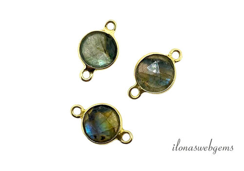 Minimalist Vermeil Chrysoprase connector approx. 15x9mm