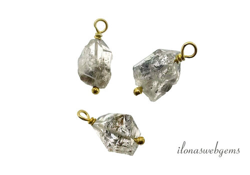 Minimalist Vermeil pendant Herkimer approx. 12x6mm