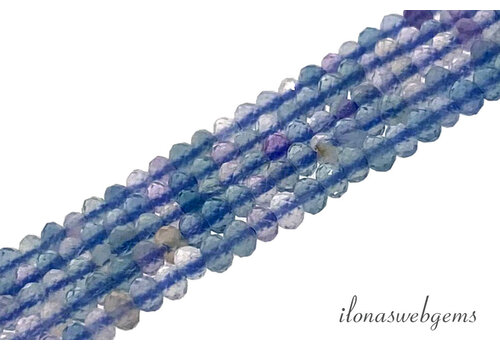 Fluoriet kralen facet rondel ca. 2x1.5mm