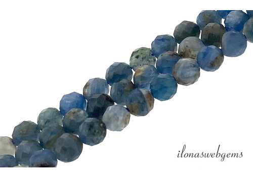 Kyanite beads facet round approx. 4mm