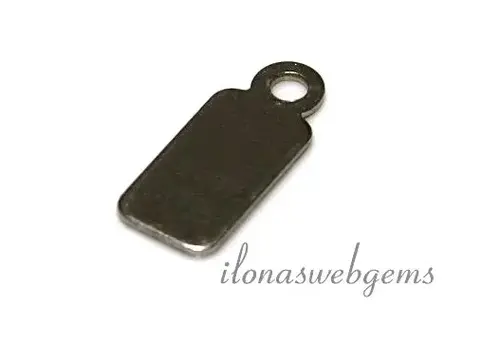 Etikett aus Sterlingsilber, ca. 11,5 x 5 mm
