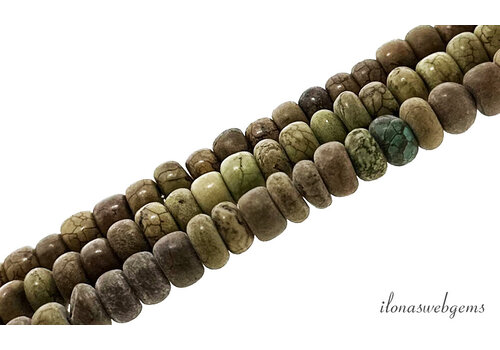 Howliet kralen rondel ca. 8x4mm