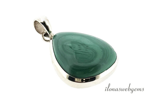 Sterling Silver Malachite Pendant approx. 33x24x8mm