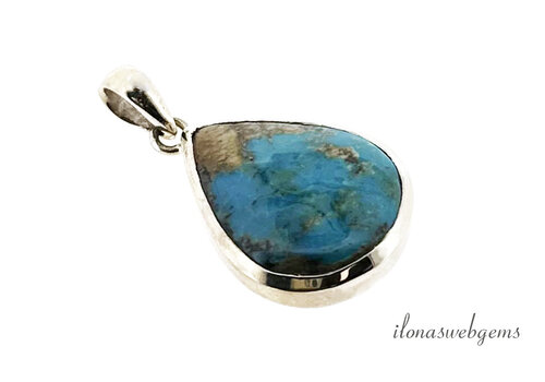 Sterling Silver Pendant Turquoise approx. 34x22x6mm