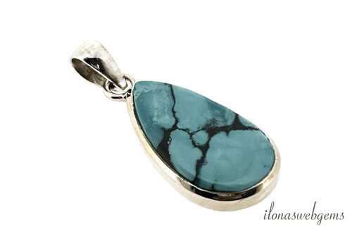 Sterling Zilveren hanger Turkoois ca.