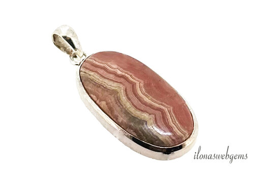 Sterling Zilveren hanger Rhodochrosiet ca. 43x20x7mm