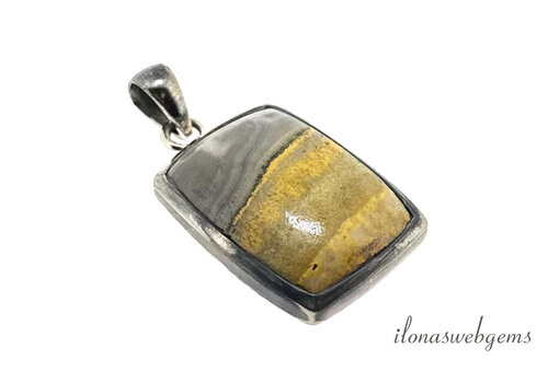 Sterling Zilveren hanger Bumblebee Jaspis ca. 32x20x7mm