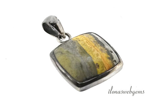 Sterling Silber Anhänger Hummel Jaspis ca. 26x20x6mm