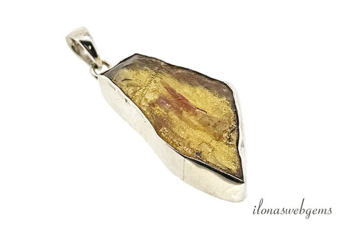 Sterling Silver Citrine Pendant approx. 43x20x7mm