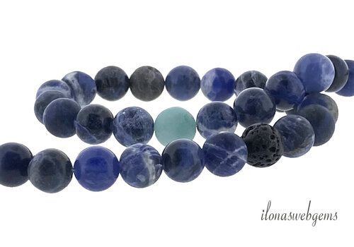 Blaue Mix Perlen rund ca. 8mm