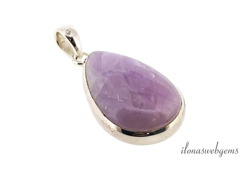 Sterling Silver Kunzite Pendant approx. 38x21x8mm