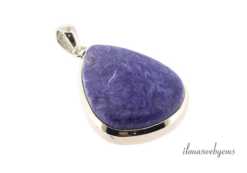 Sterling Silver Charoite Pendant approx. 40x26x8mm