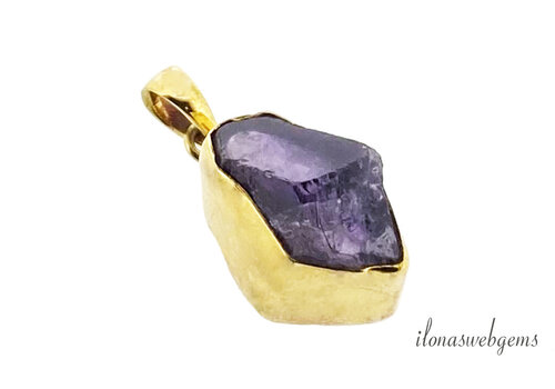 Vermeil (1 micron) hanger Amethist ca. 30x16x18mm