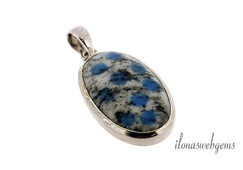 Sterling Zilveren hanger K2 Jaspis ca. 39x20x6mm