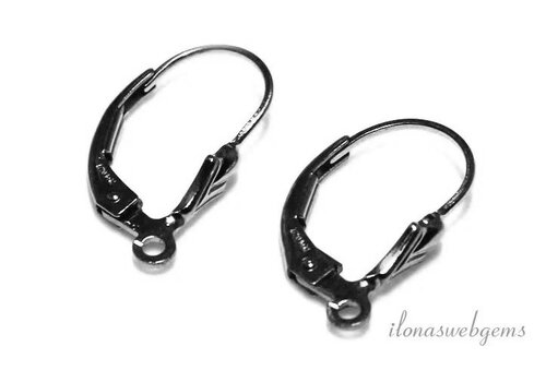 1 paar Sterling zilveren oorbelhaakjes ca. 16x9mm