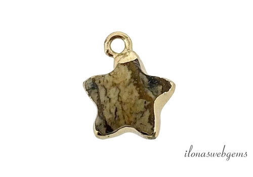 Minimalitisch Vermeil Woestijn Jaspis ster hanger ca. 15x12mm