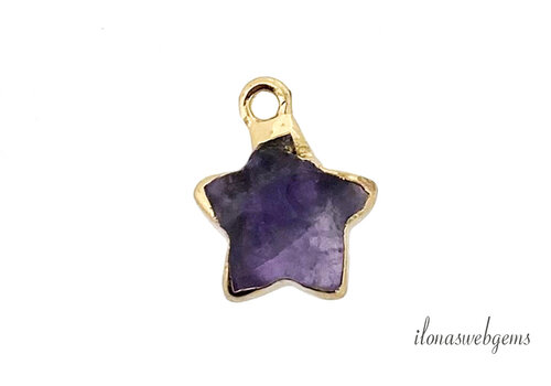Minimalistischer Vermeil Amethyst Stern Anhänger ca. 15x12mm