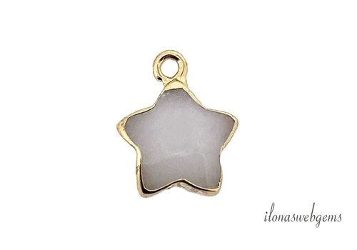 Minimalistischer Vermeil Bergkristall Stern Anhänger ca. 15x12mm