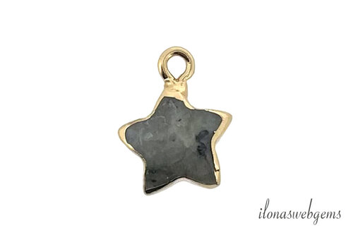 Minimalitisch VermeilLabradoriet ster hanger ca. 15x12mm