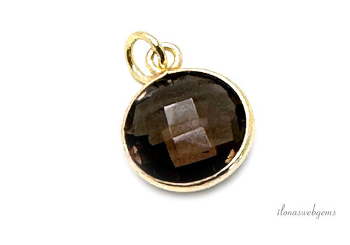 Vermeil-Anhänger mit facettiertem Rauchquarz ca. 11 mm