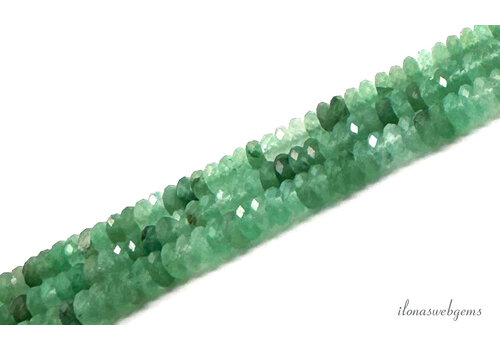 Groene Aventurien kralen facet rondel ca.