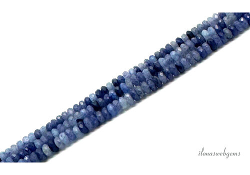 Blue Aventurien beads faceted roundel approx. 4x2mm