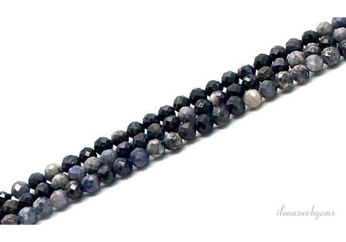 Saffier kralen facet rondel ca.