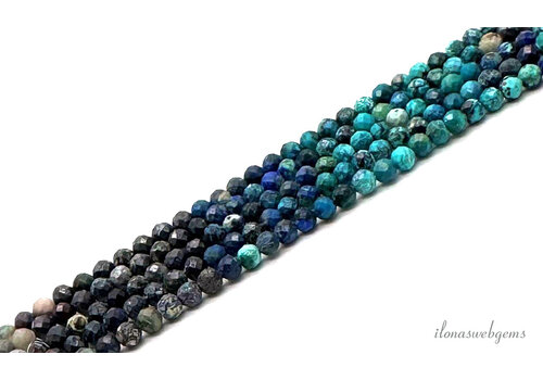 Chrysocolla kralen facet rond ca.