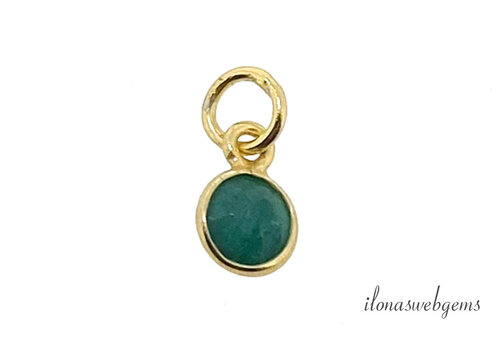 Vermeil hangertje met Smaragd ca. 6mm
