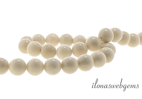 Witte Jaspis kralen rond ca. 6mm