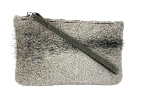 Van Buren - Clutch  Koeienhuid met Zwart Lederen Polsband