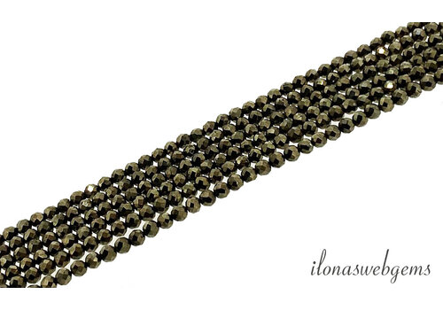 Pyriet kralen facet rond ca. 2mm