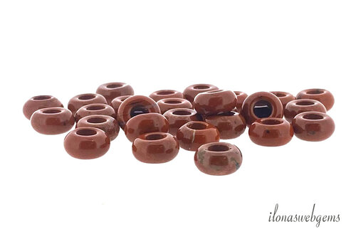 Rode Jaspis donut ca. 10x5mm