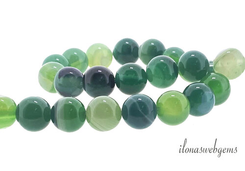 Groene Sardonyx kralen rond ca. 10mm