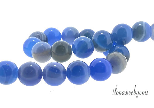 Blue Sardonyx beads round approx. 10mm