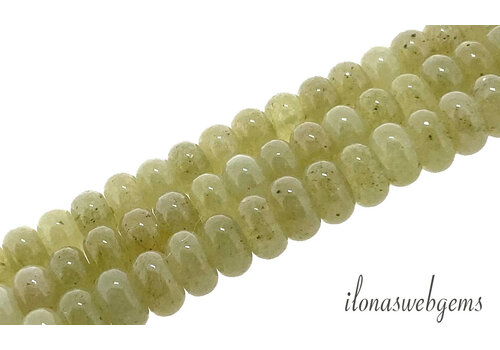 Groene Jade kralen rondel ca. 8x5mm