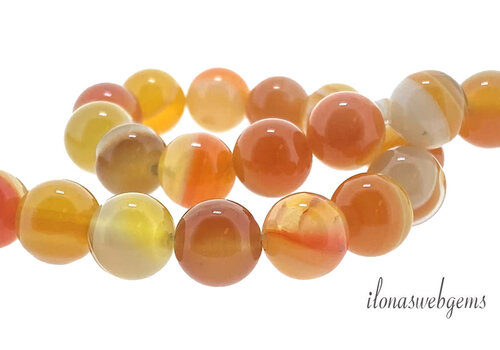 Orange Sardonyx Perlen rund ca. 8 mm